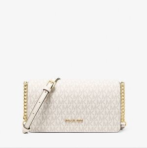Michael Kors Cream Jet Set Medium Signature Logo Crossbody Bag